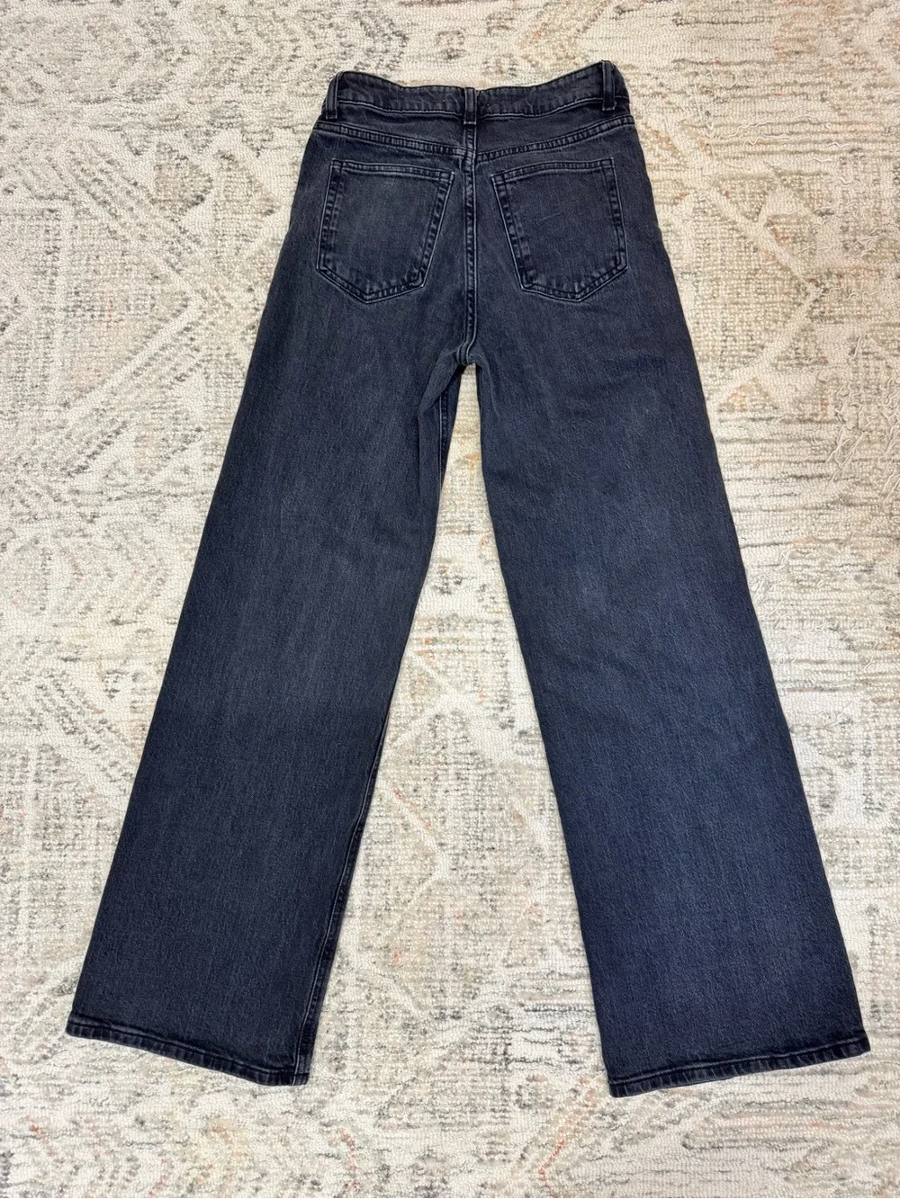 H&M Dark Denim Grey Wide-Leg High-Rise Jeans - Picture 3 of 6